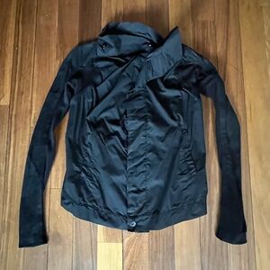 Authentic Rick Owens Black  DRKSHDW Exploder jacket with leather sleeves sz M.